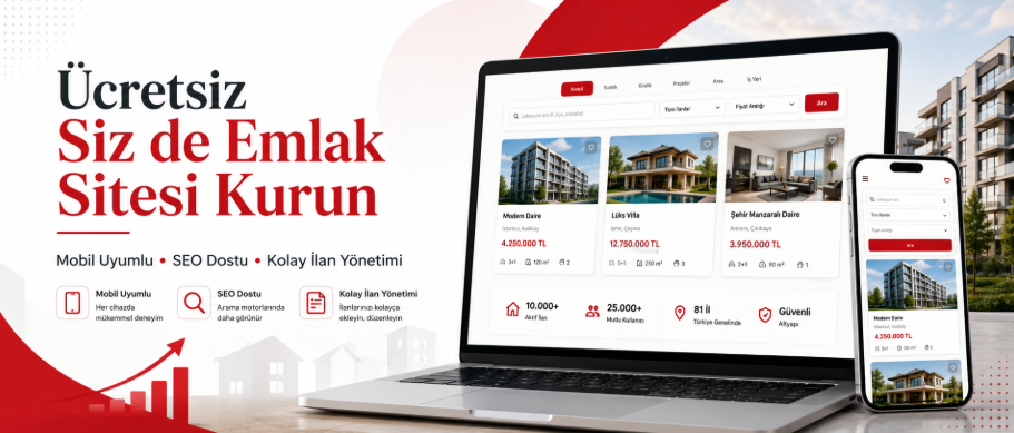 Ücretsiz siz de emlak sitesi kurun
